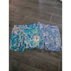 Lot of Lilly‎ Pulitzer Boys Capri Swim Trunks Blue White Size Large